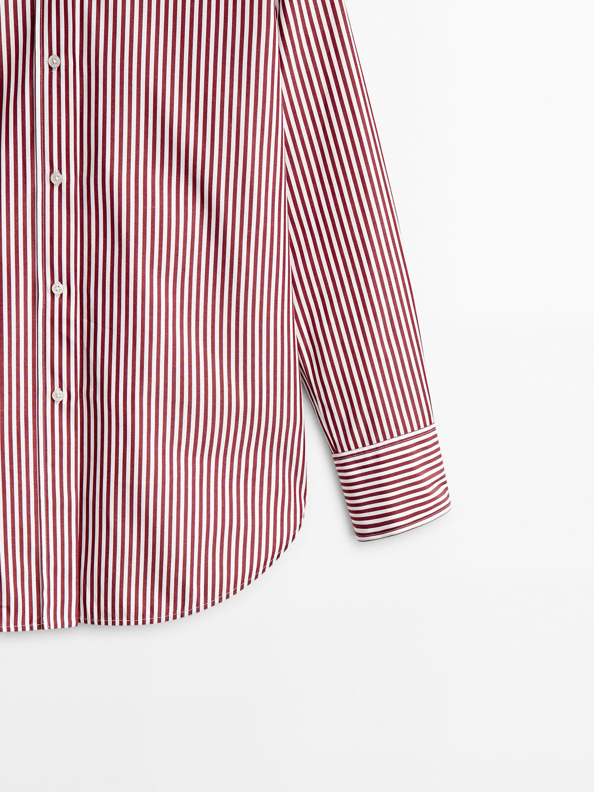 Camisa popelín algodón rayas - GRANATE