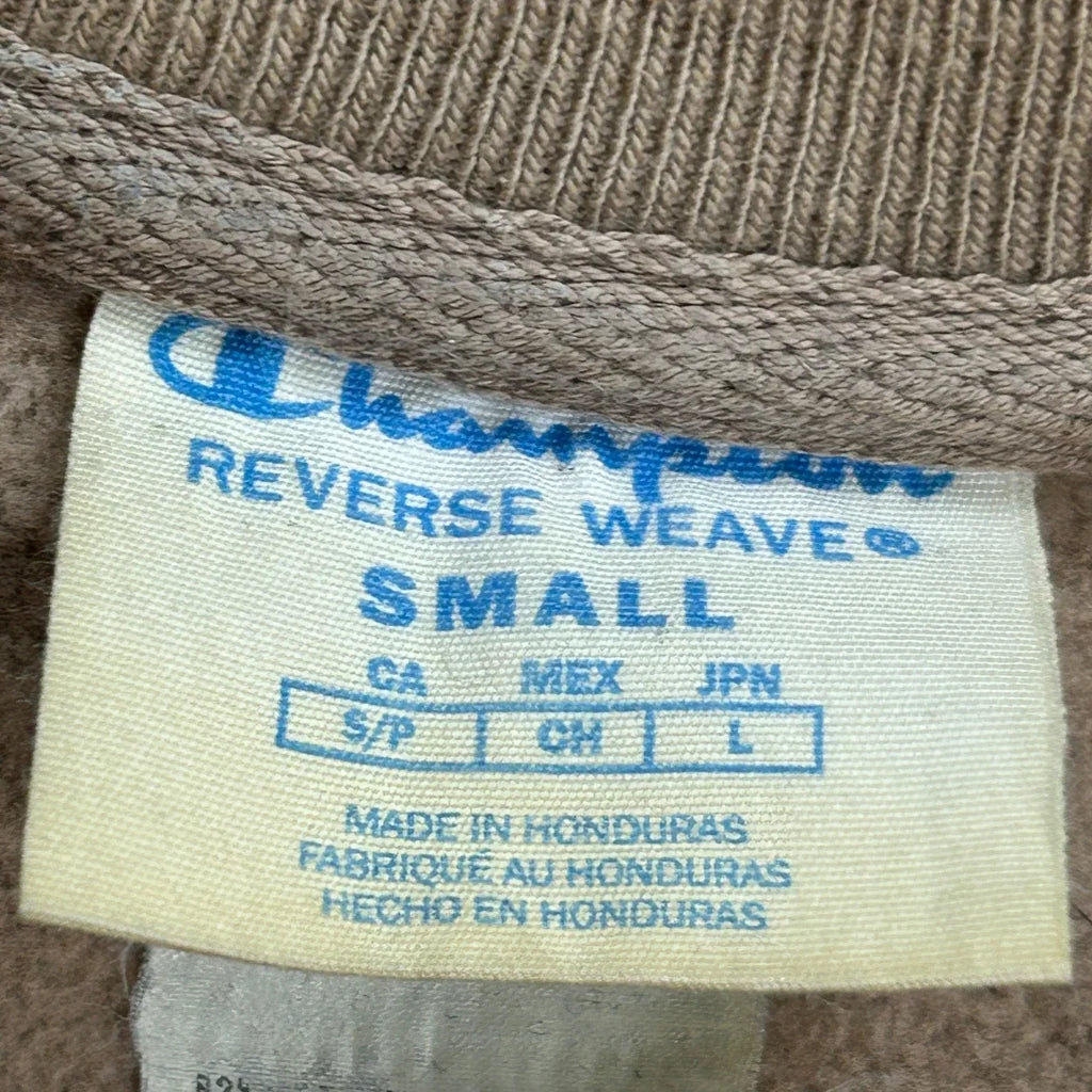 Reverse Weave Champion Sweatshirt - Small Brown Cotton Blend