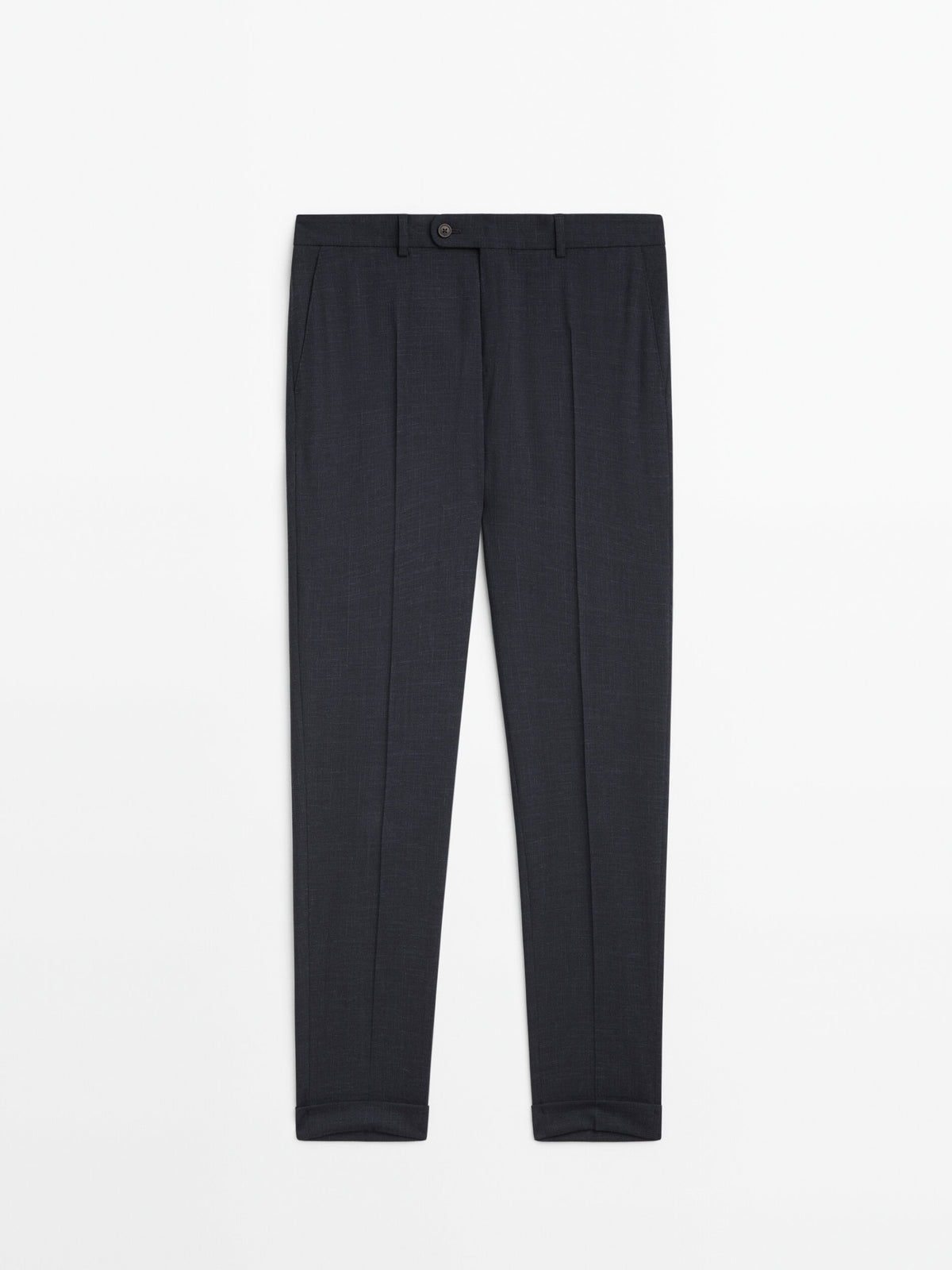Pantalón traje estructura mezcla lana - AZUL MARINO