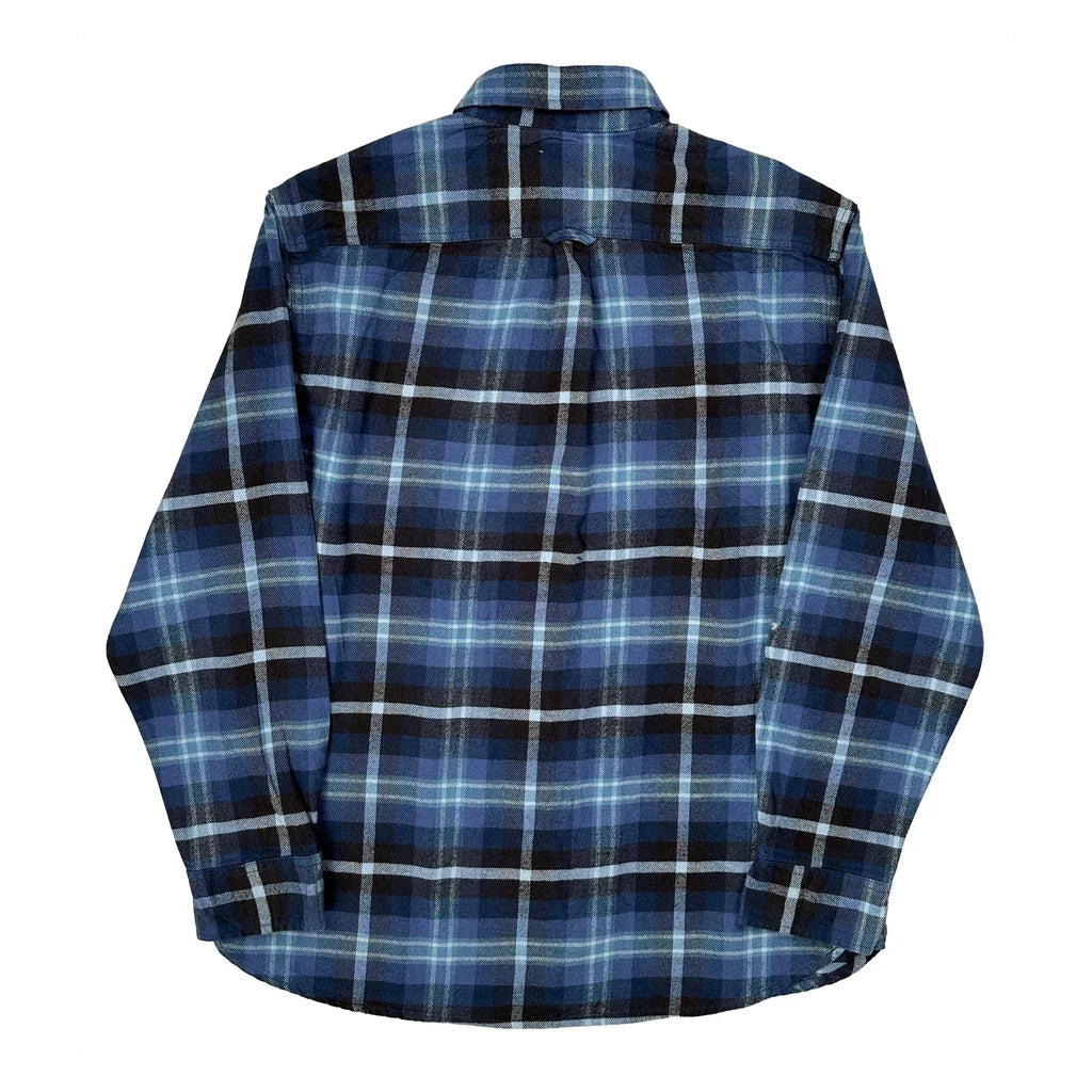 Jachs Checked Flannel Shirt - XL Blue Cotton