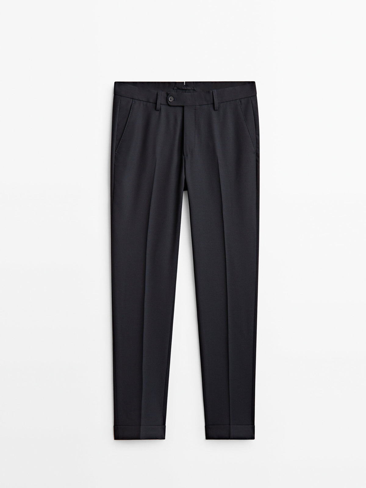 Pantalón traje cuadrillé azul lana - AZUL MARINO