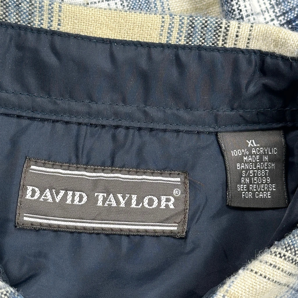 David Taylor Checked Flannel Shirt - XL Beige Acrylic