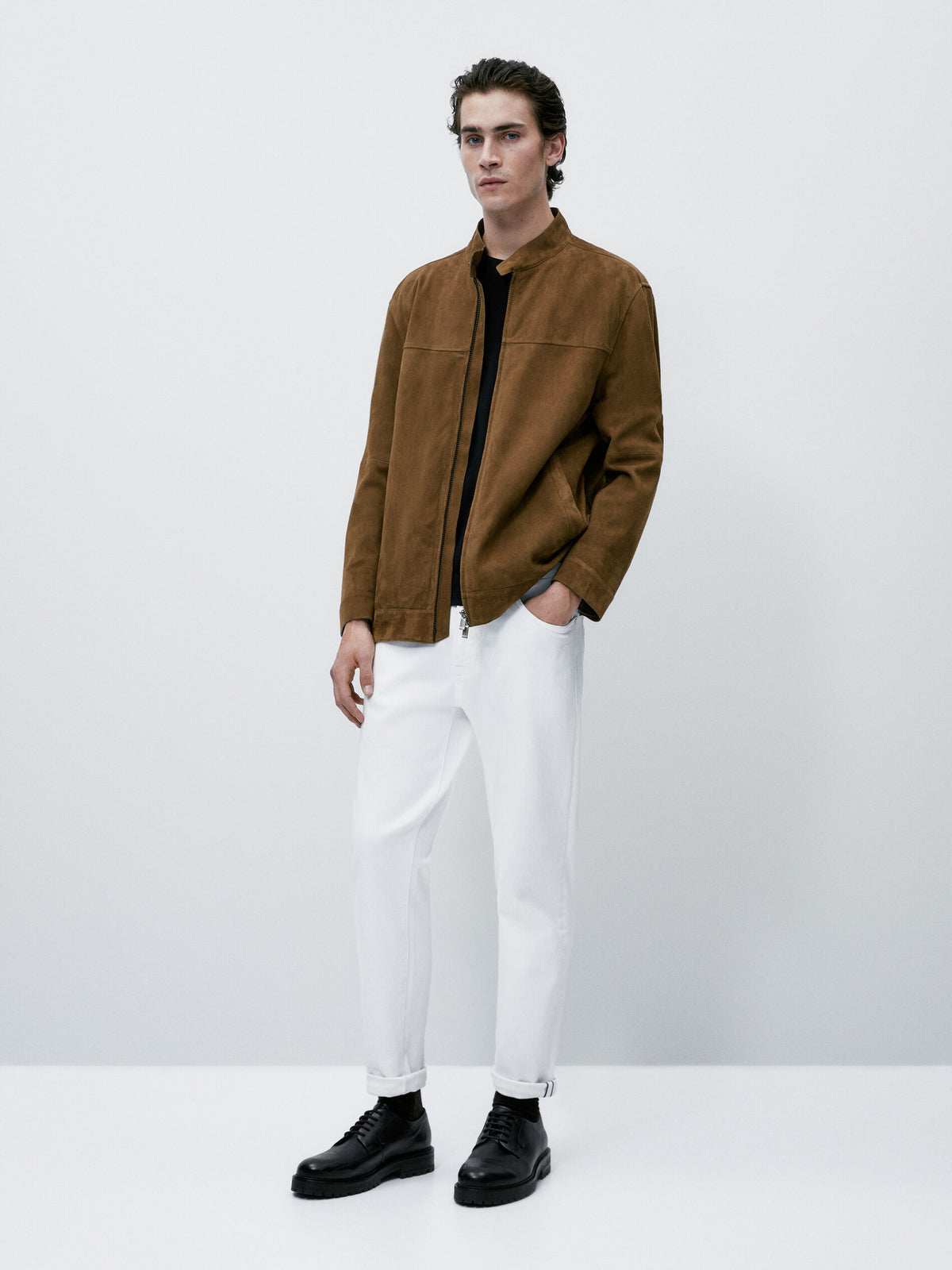 Chaqueta piel ante - BEIGE