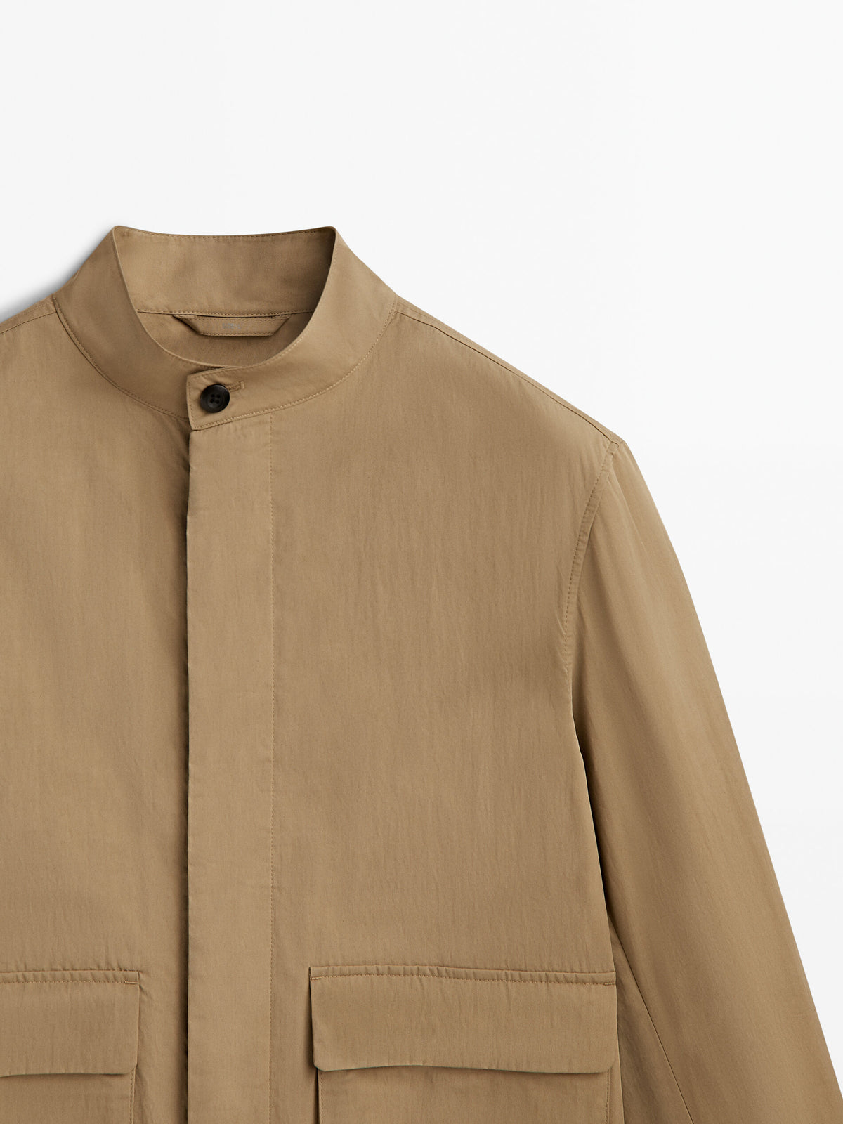 Chaqueta cuello mao mezcla algodón - TOSTADO CLARO