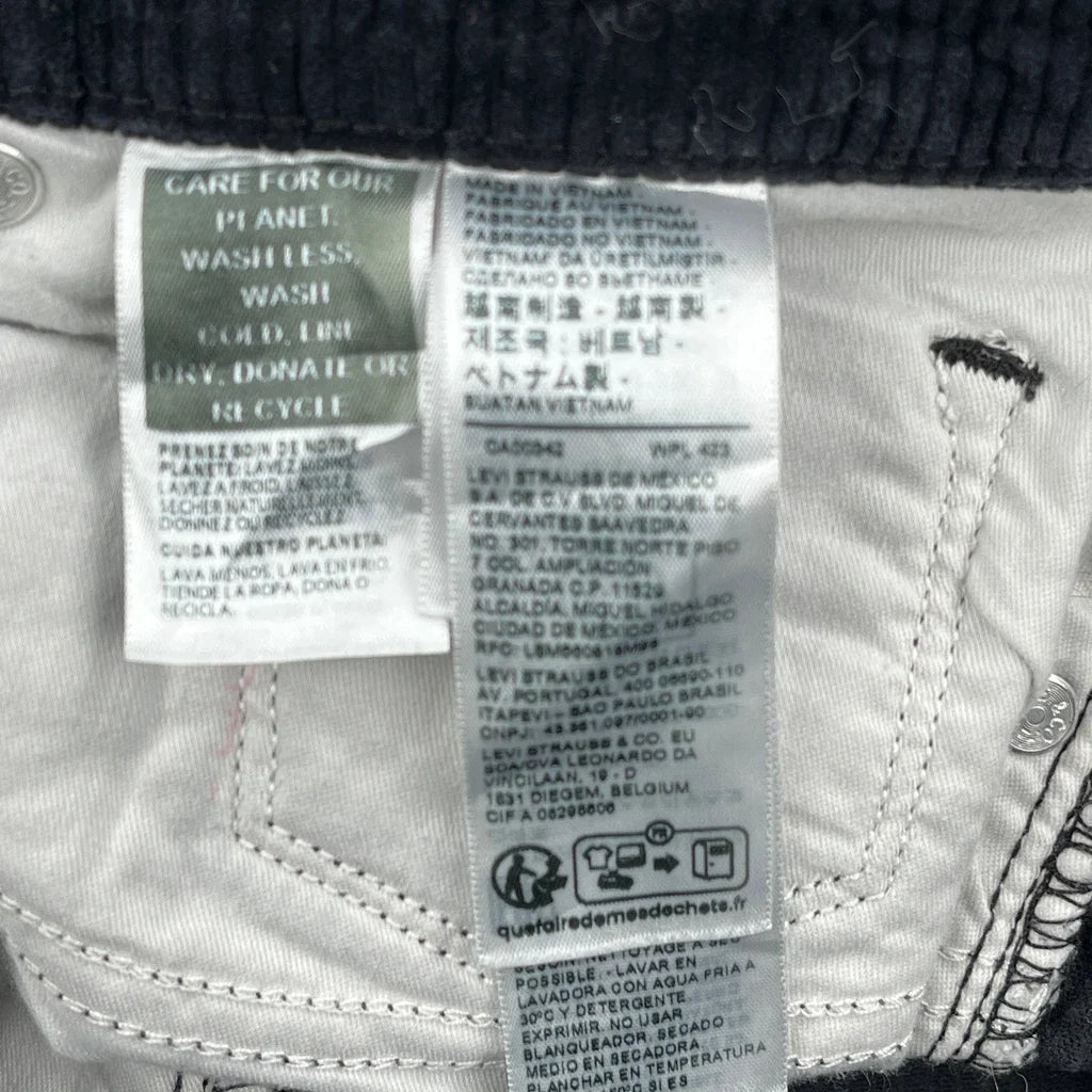 Levis Boot Cut Cord Pants - 29″ Waist Black Cotton