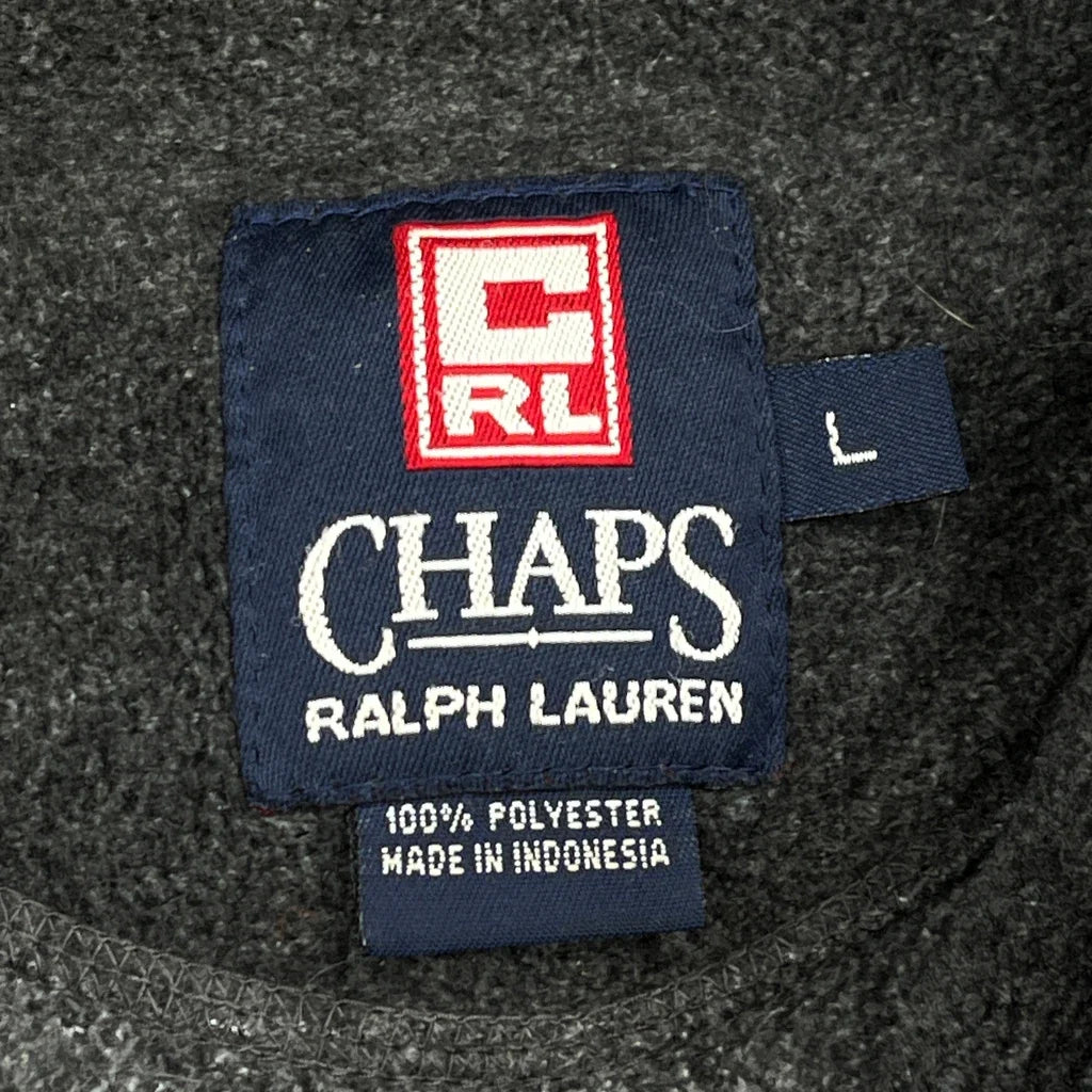 Chaps Ralph Lauren Spellout 1/4 Zip - Large Gray Polyester