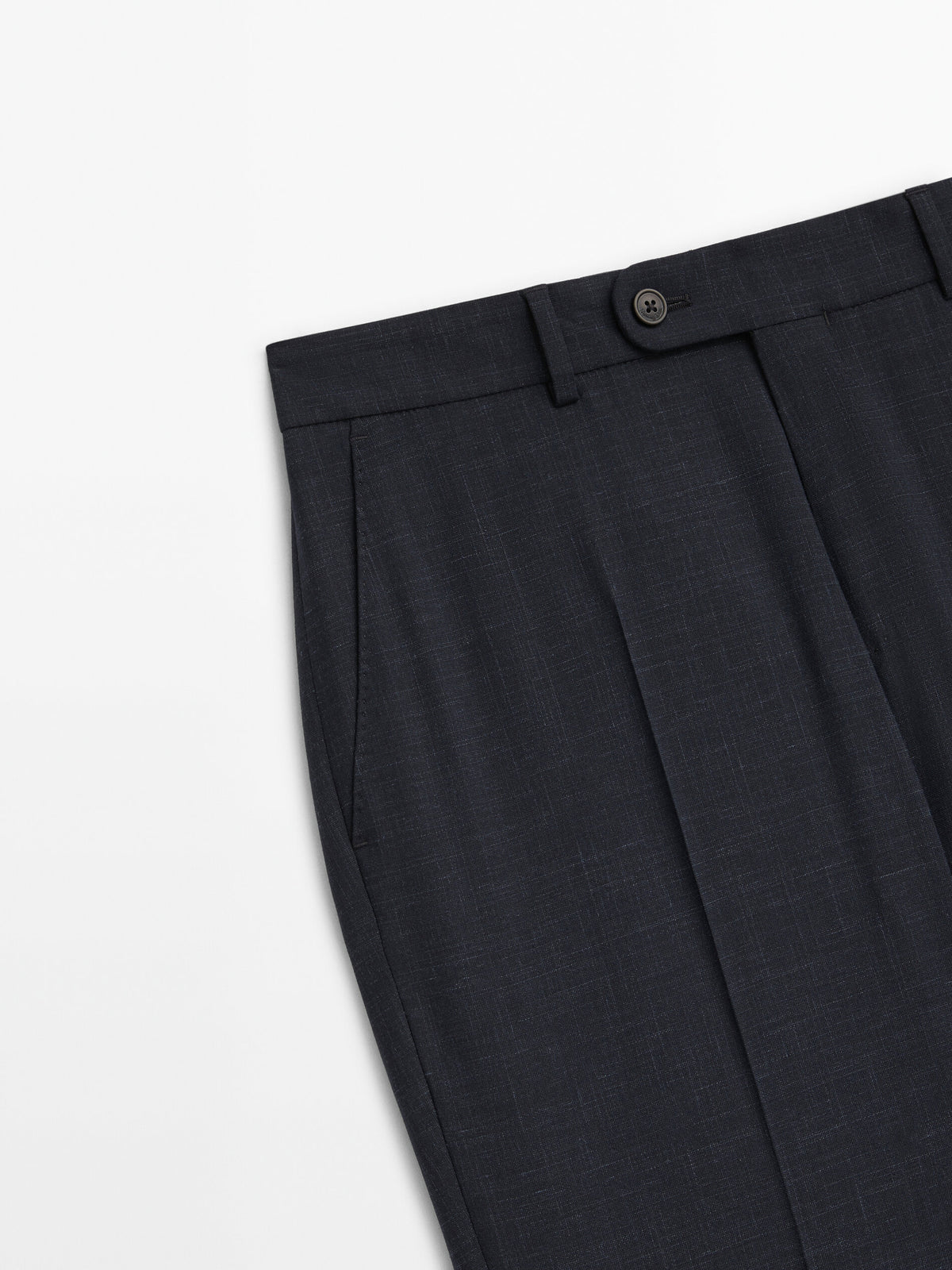 Pantalón traje estructura mezcla lana - AZUL MARINO