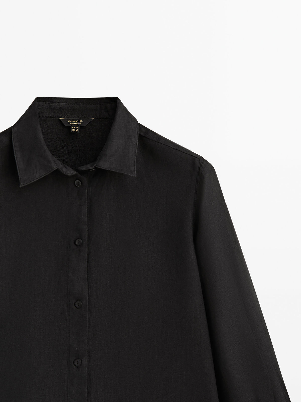 Camisa 100% lino - NEGRO