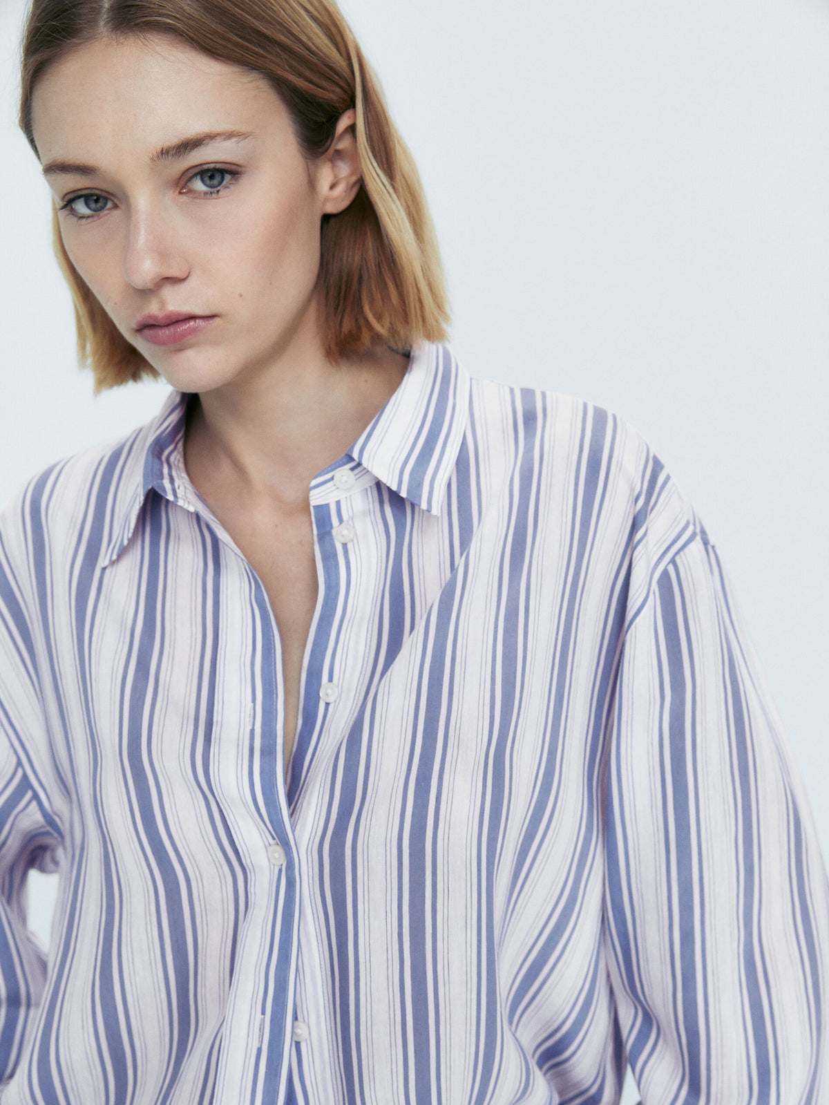 Camisa rayas celeste - CELESTE