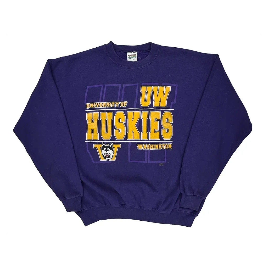 University Of Washington Huskies 20/20 Sport College Sweatshirt - XL Purple Cotton