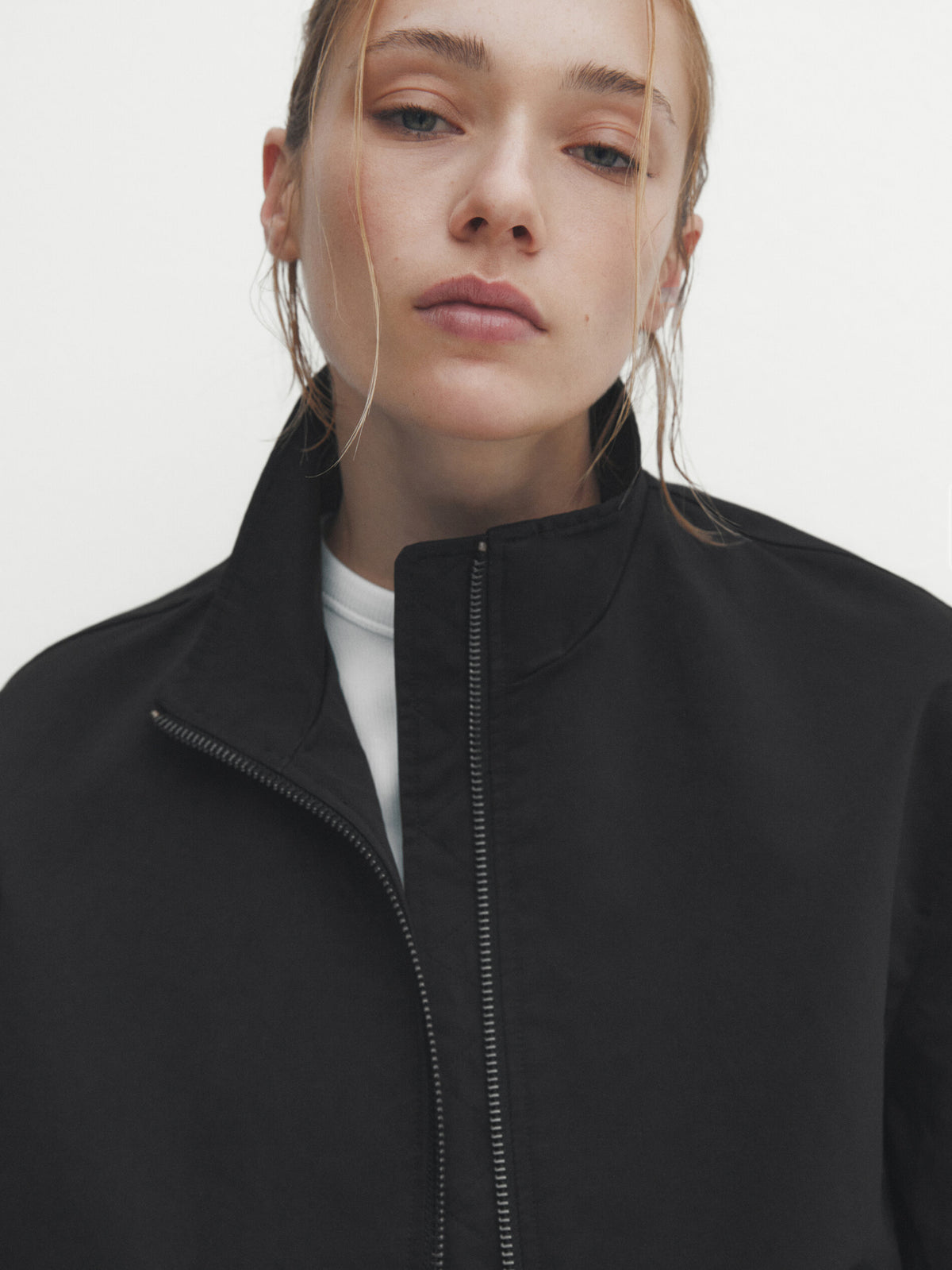 Chaqueta bomber cremallera - NEGRO
