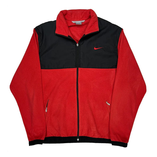 Nike Fleece Jacket - XL Red Polyester