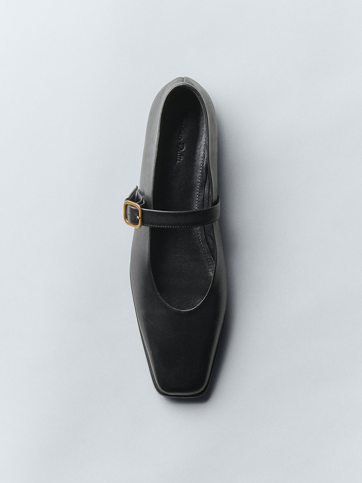 Bailarina piel pulsera hebilla - NEGRO