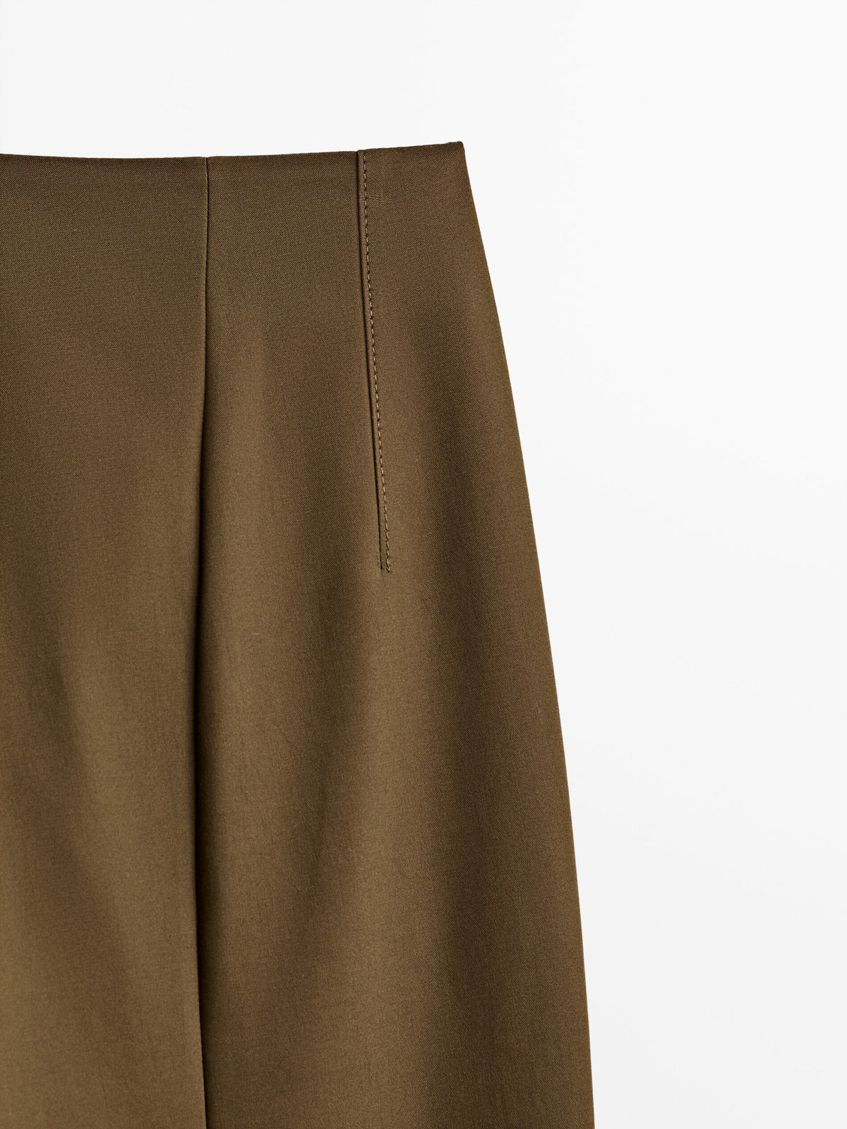 Pantalón técnico pespuntes slim fit - KAKI OSCURO
