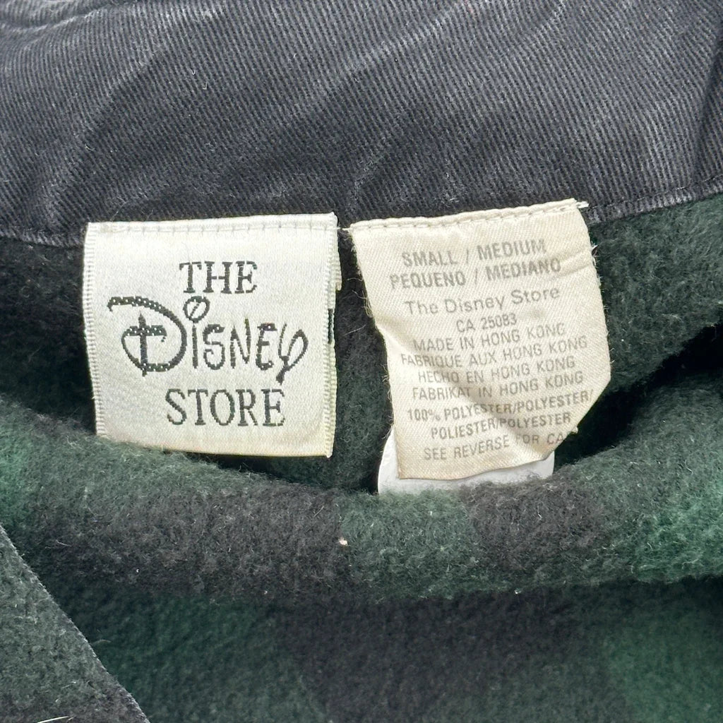 Disney Checked Fleece Vest - Small Green Polyester