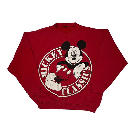 Made In USA Disney Mickey Classics Sweatshirt - Large Red Cotton