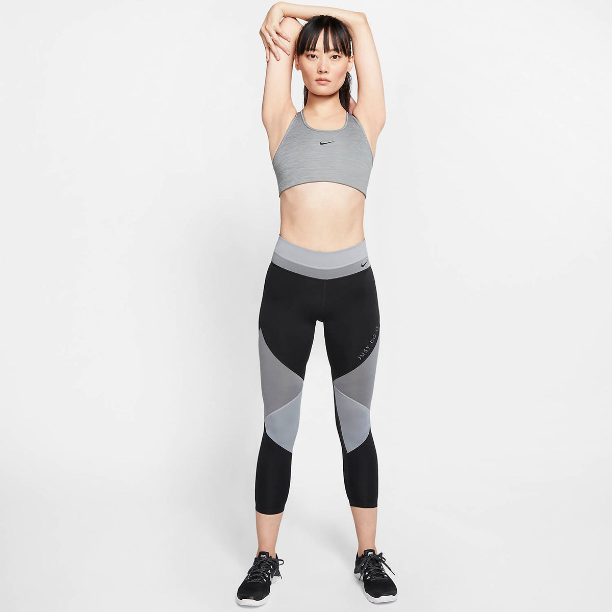 Nike Swoosh Reggiseno Sportivo Smoke Grey/Pure Black