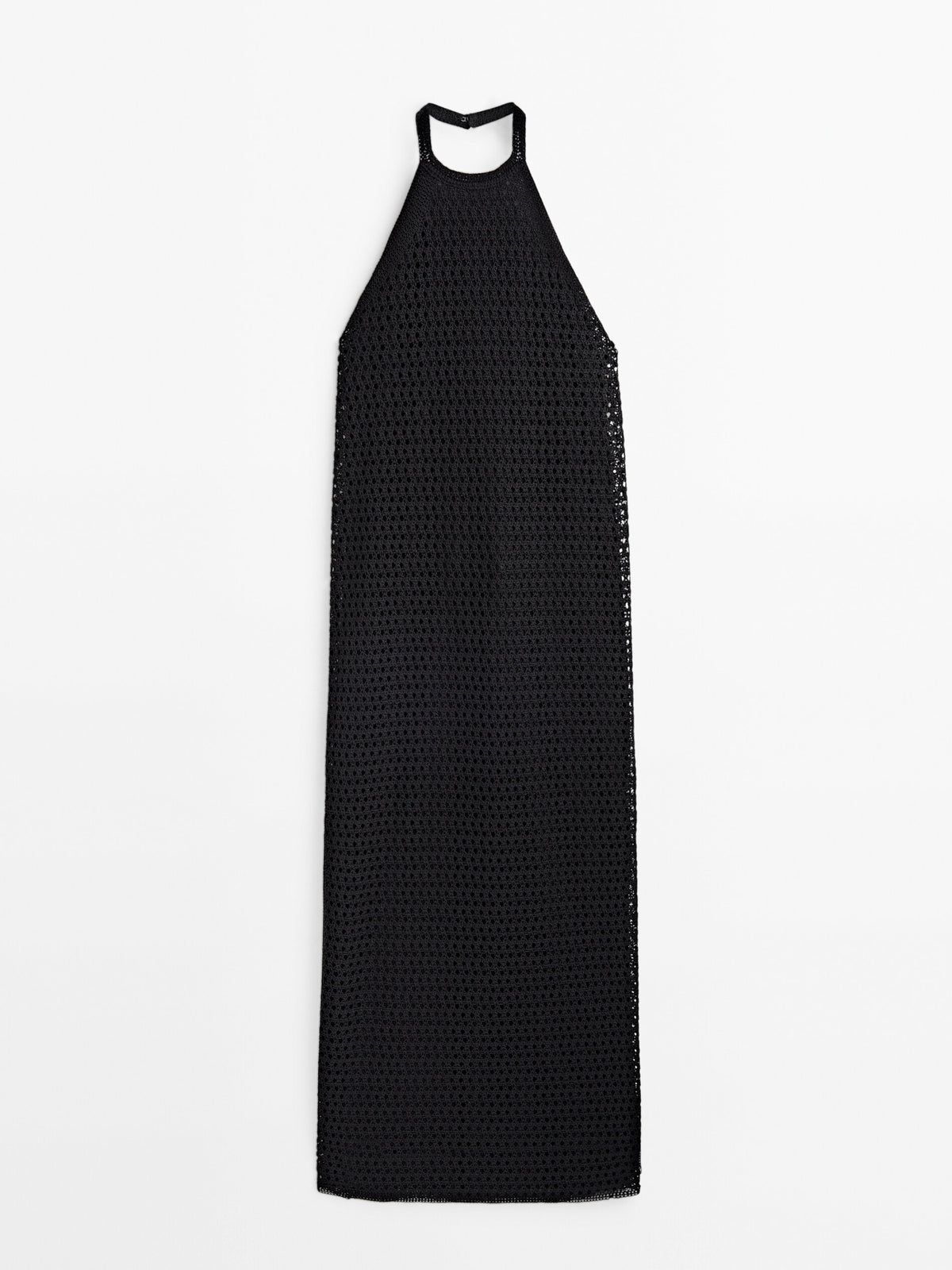 Vestido halter crochet - NEGRO