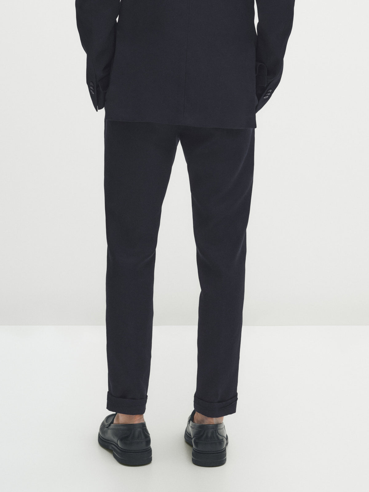 Pantalón traje azul marino 100% lino - AZUL MARINO