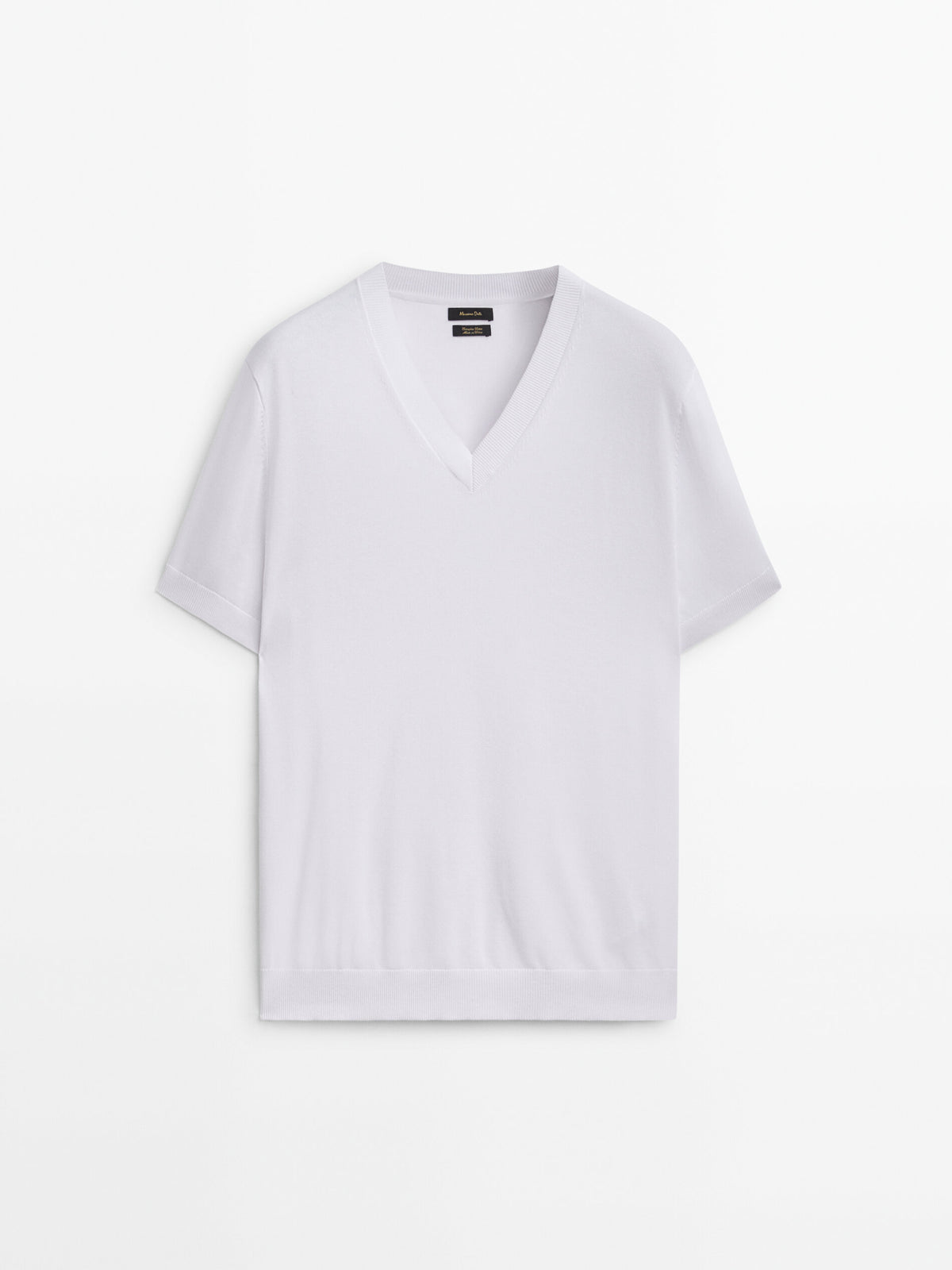 Jersey punto manga corta cuello pico - BLANCO