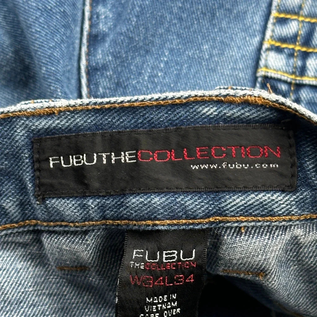 F-92 Fubu Graphic Jeans - 32W 32L Blue Denim