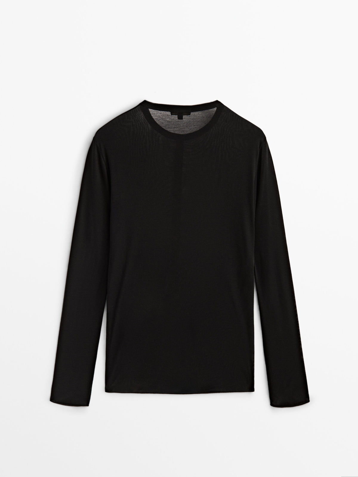 Camiseta semitransparente costura - NEGRO