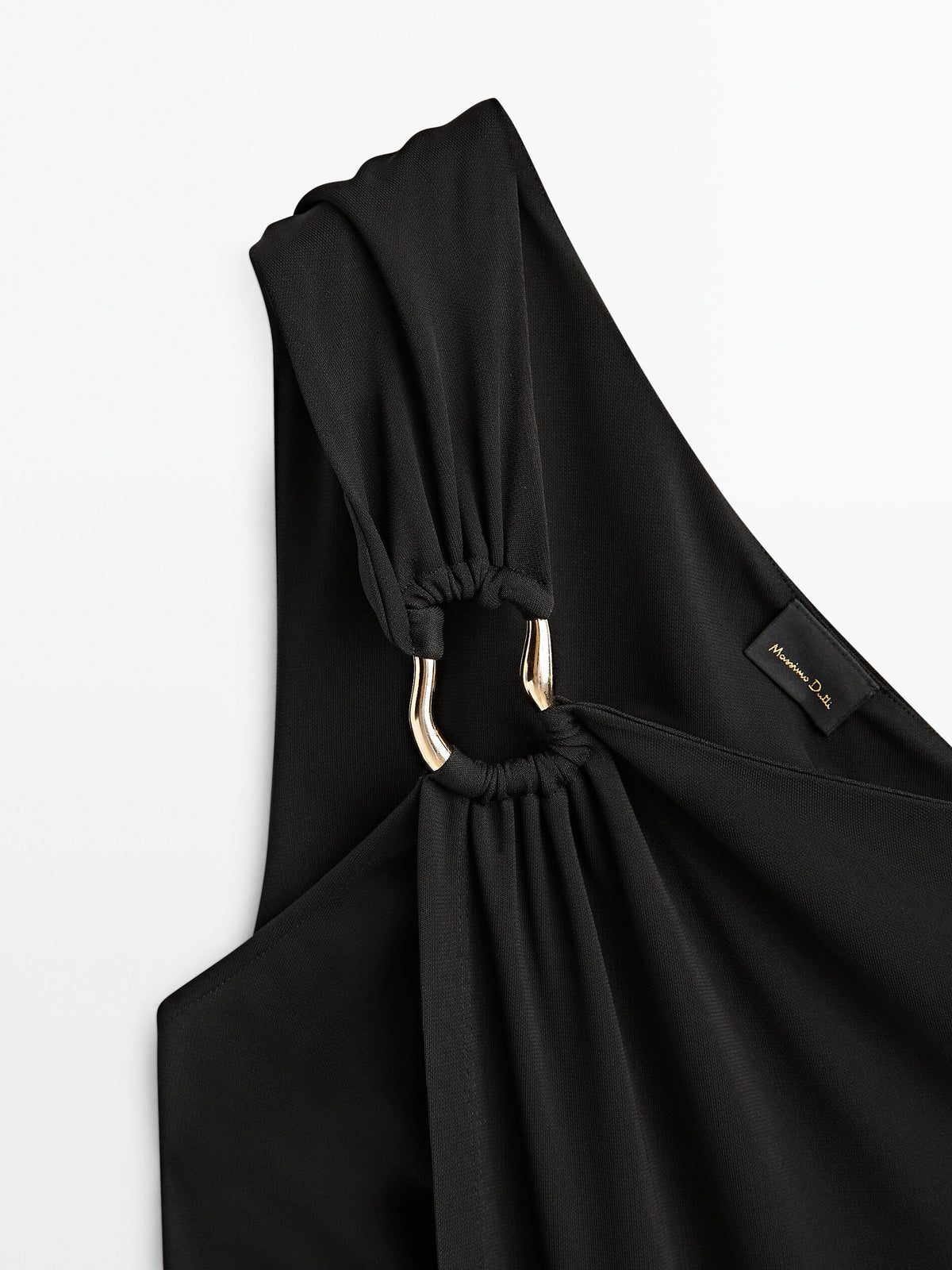 Vestido asimétrico detalle pieza - NEGRO