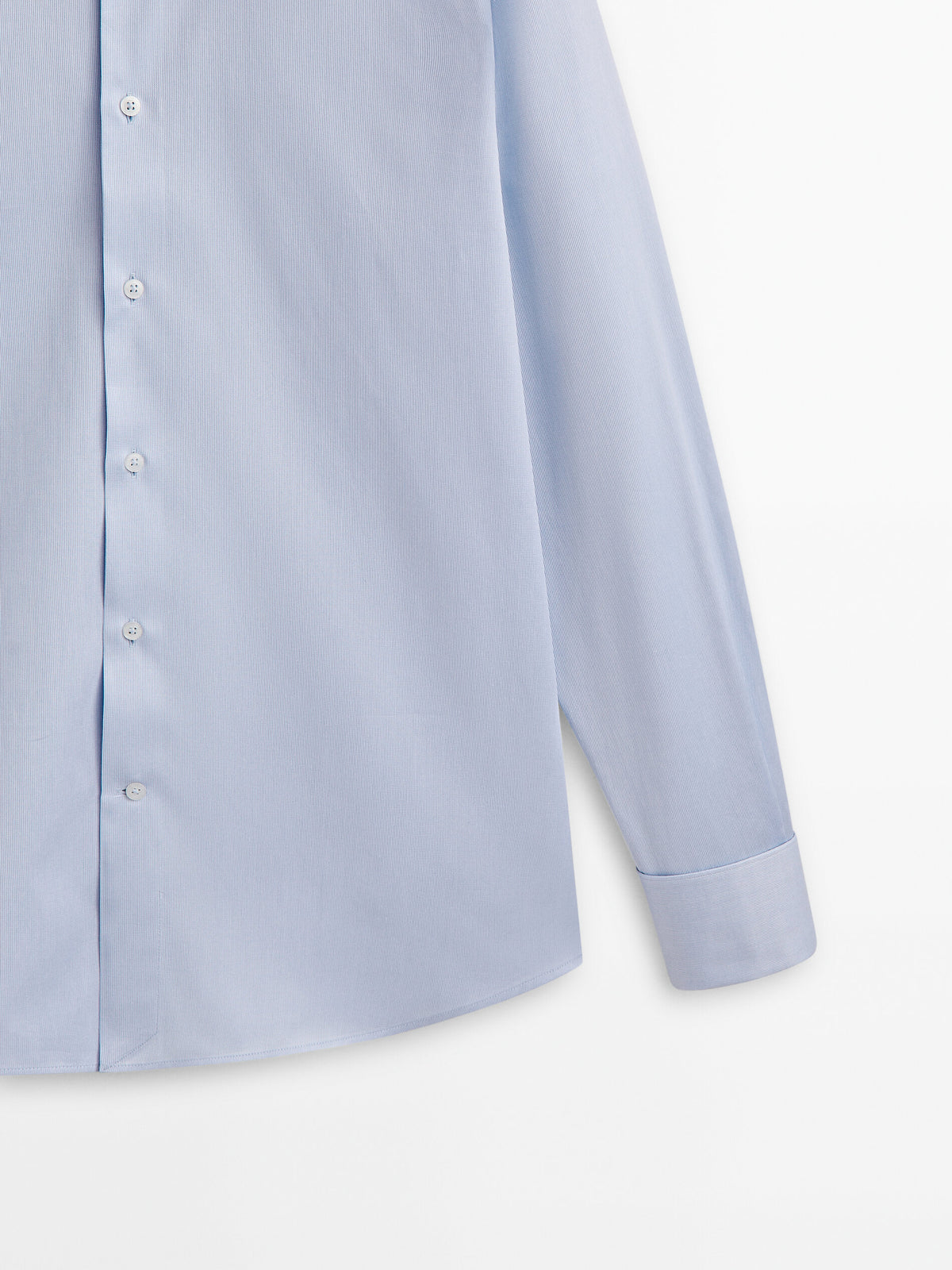 Camisa estructura regular fit doble puño - CELESTE