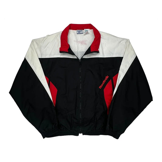 Reebok Windbreaker - Large Black Nylon