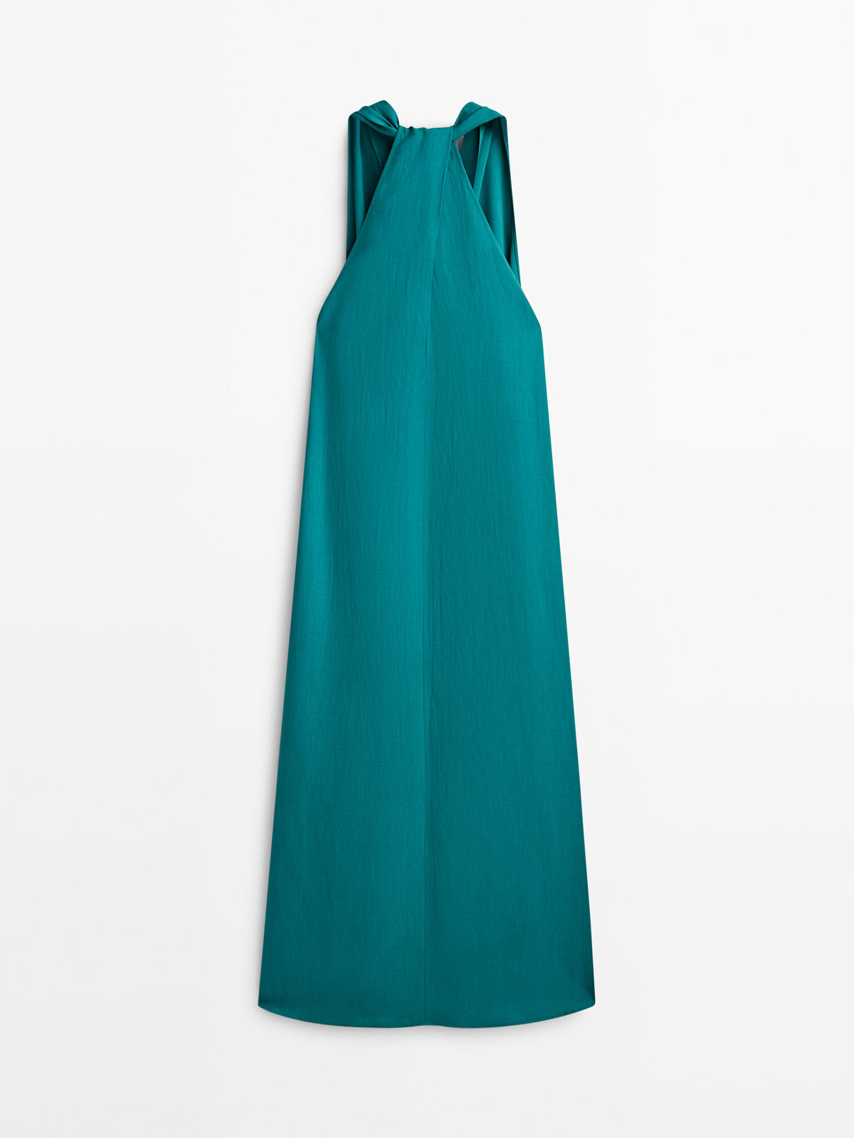 Vestido midi detalle espalda cruzada - VERD-TURQ