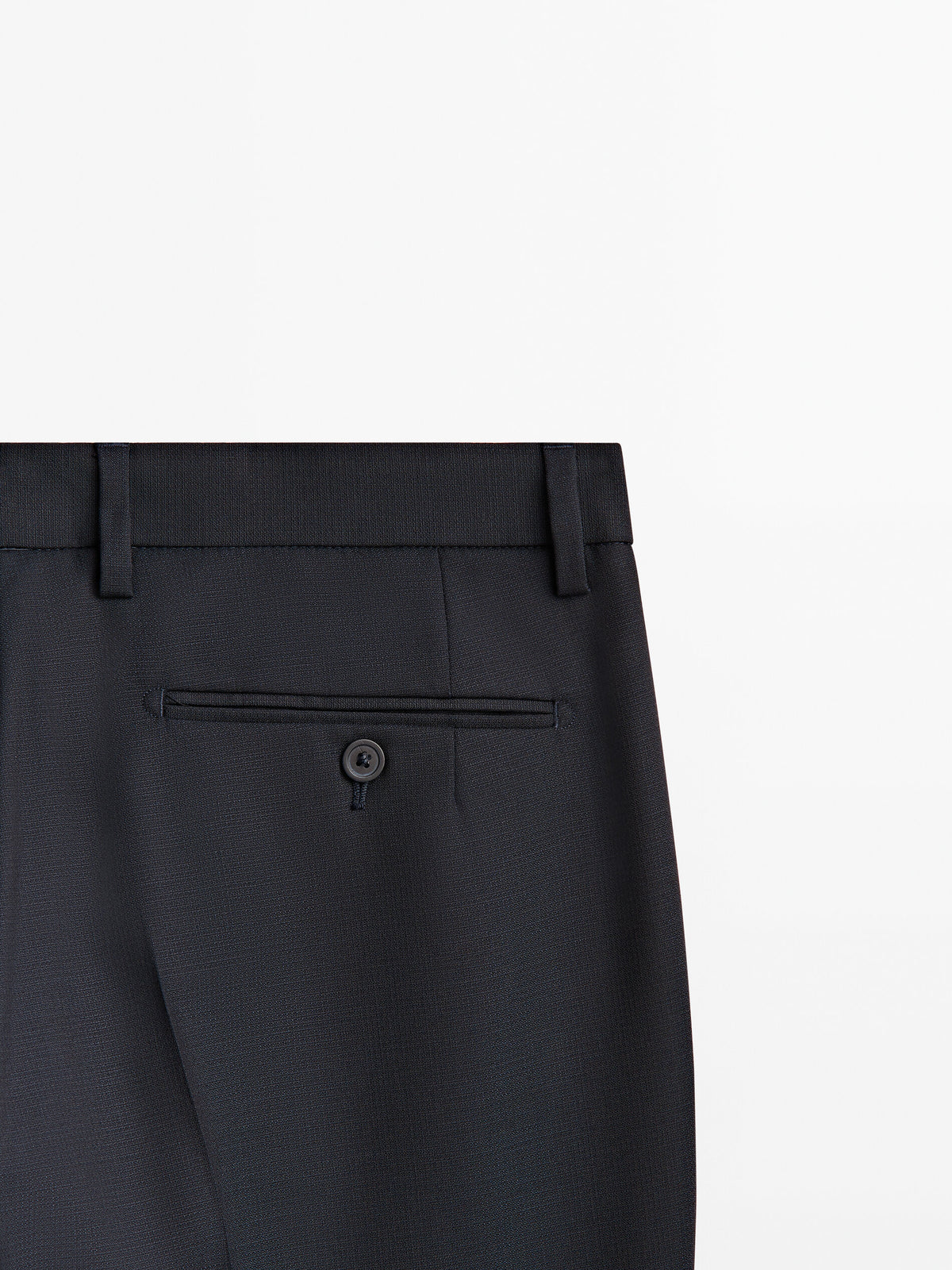 Pantalón traje cuadrillé azul lana - AZUL MARINO