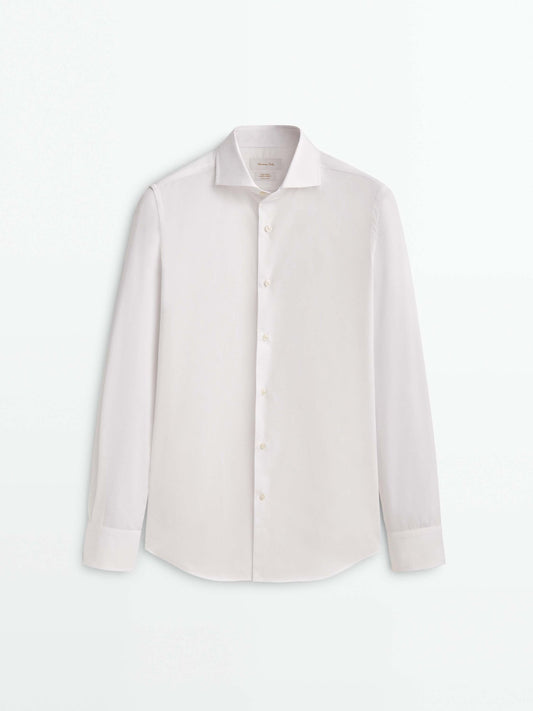 Camisa popelín algodón regular fit - BLANCO