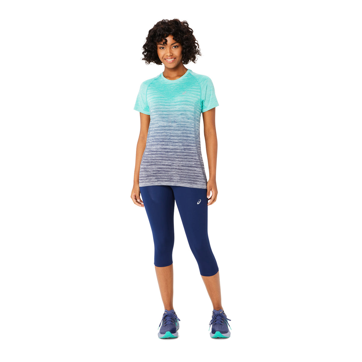 Asics Seamless Maglietta Aurora Green/Blue Expanse