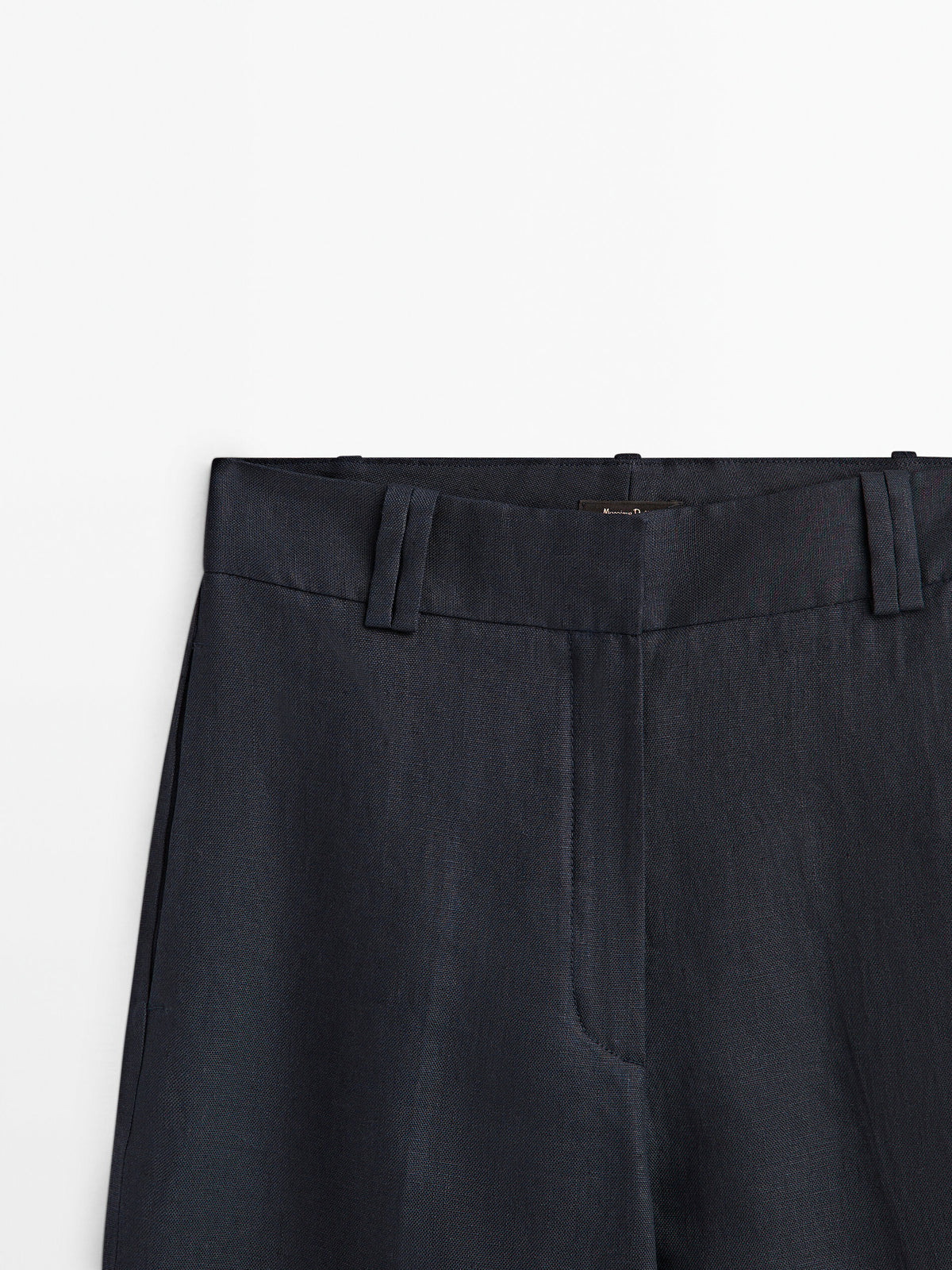 Pantalón traje 100% lino doble trabilla - AZUL MARINO