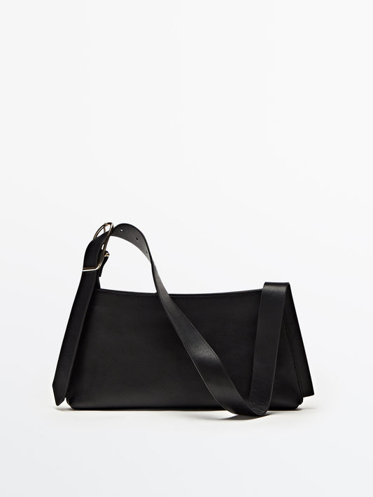 Bolso hombro piel detalle hebilla - NEGRO
