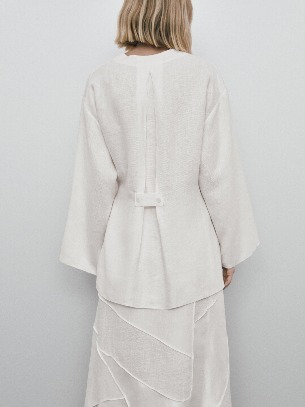 Sobrecamisa lino estructura Limited Edition - BLANCO