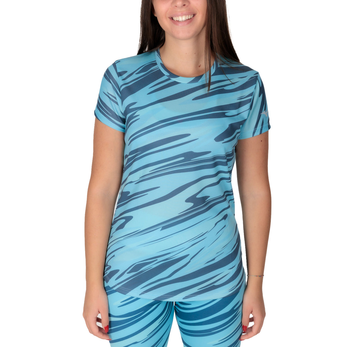 Mizuno Impulse Core Graphic Maglietta Maui Blue