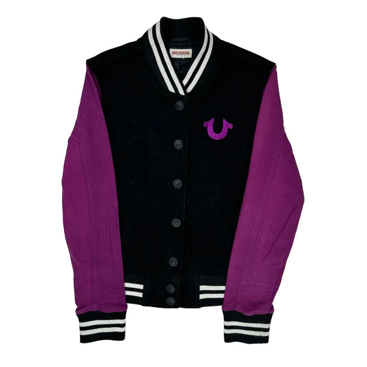 Classics True Religion Varsity Jacket - Small Black Cotton