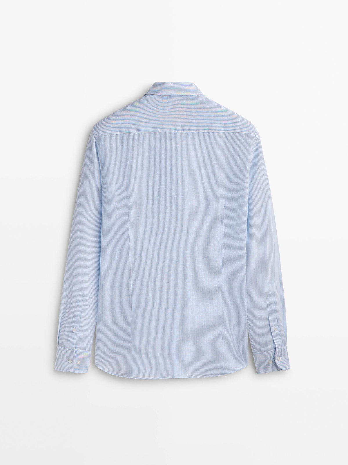 Camisa micro rayas lino slim fit - CELESTE
