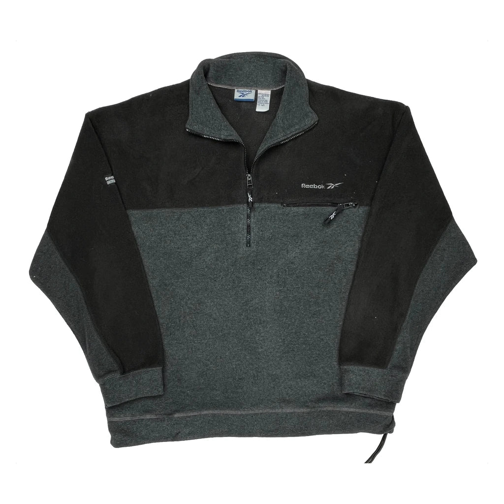 Reebok 1/4 Zip - Large Gray Polyester
