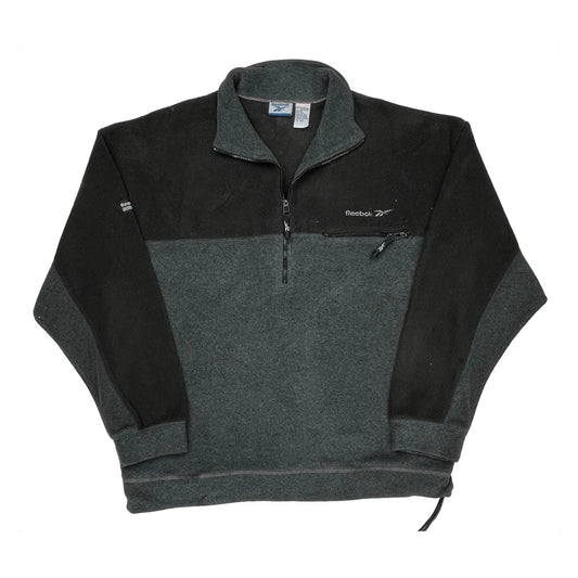 Reebok 1/4 Zip - Large Gray Polyester