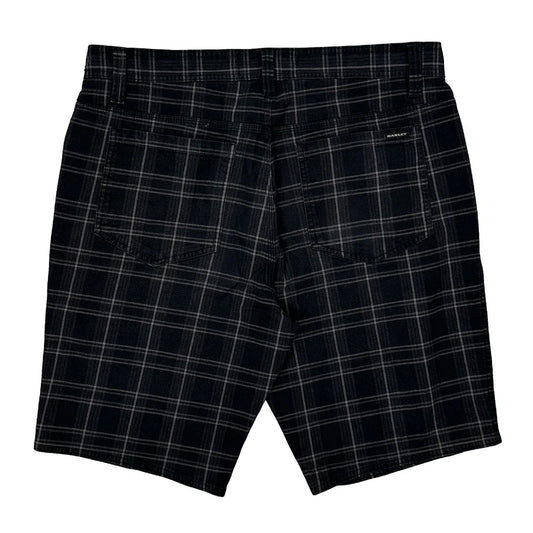 Oakley Checked Shorts - 34W 11L Black Cotton