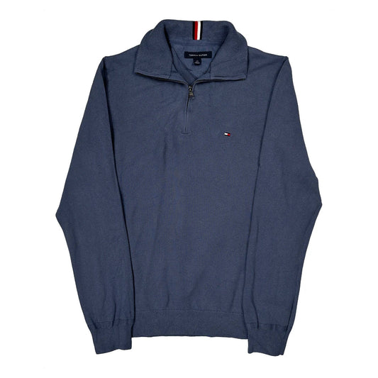 Tommy Hilfiger 1/4 Zip - Large Blue Cotton