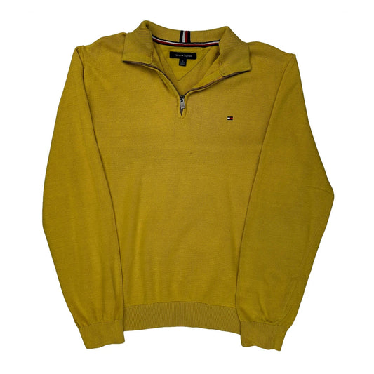 Tommy Hilfiger 1/4 Zip - XL Yellow Cotton
