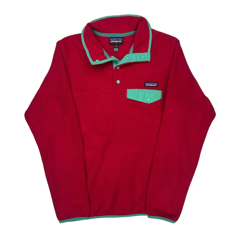 Synchilla Patagonia Snap T Fleece - Medium Red Polyester