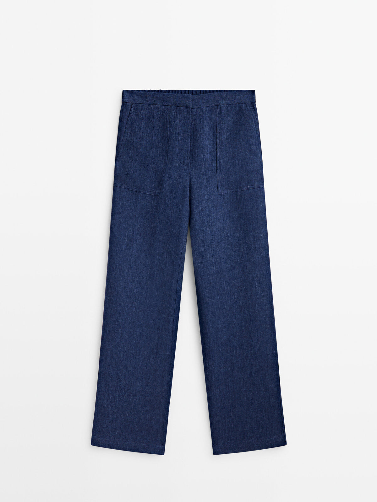 Pantalón conjunto lino efecto denim - AZUL MARINO