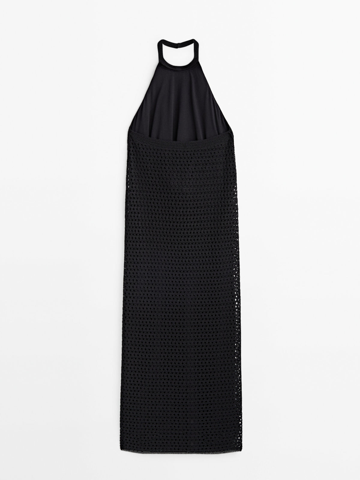 Vestido halter crochet - NEGRO