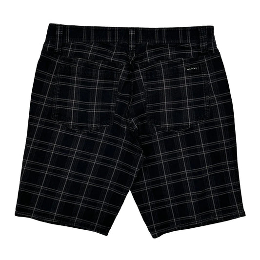 Oakley Checked Shorts - 32W 11L Black Cotton