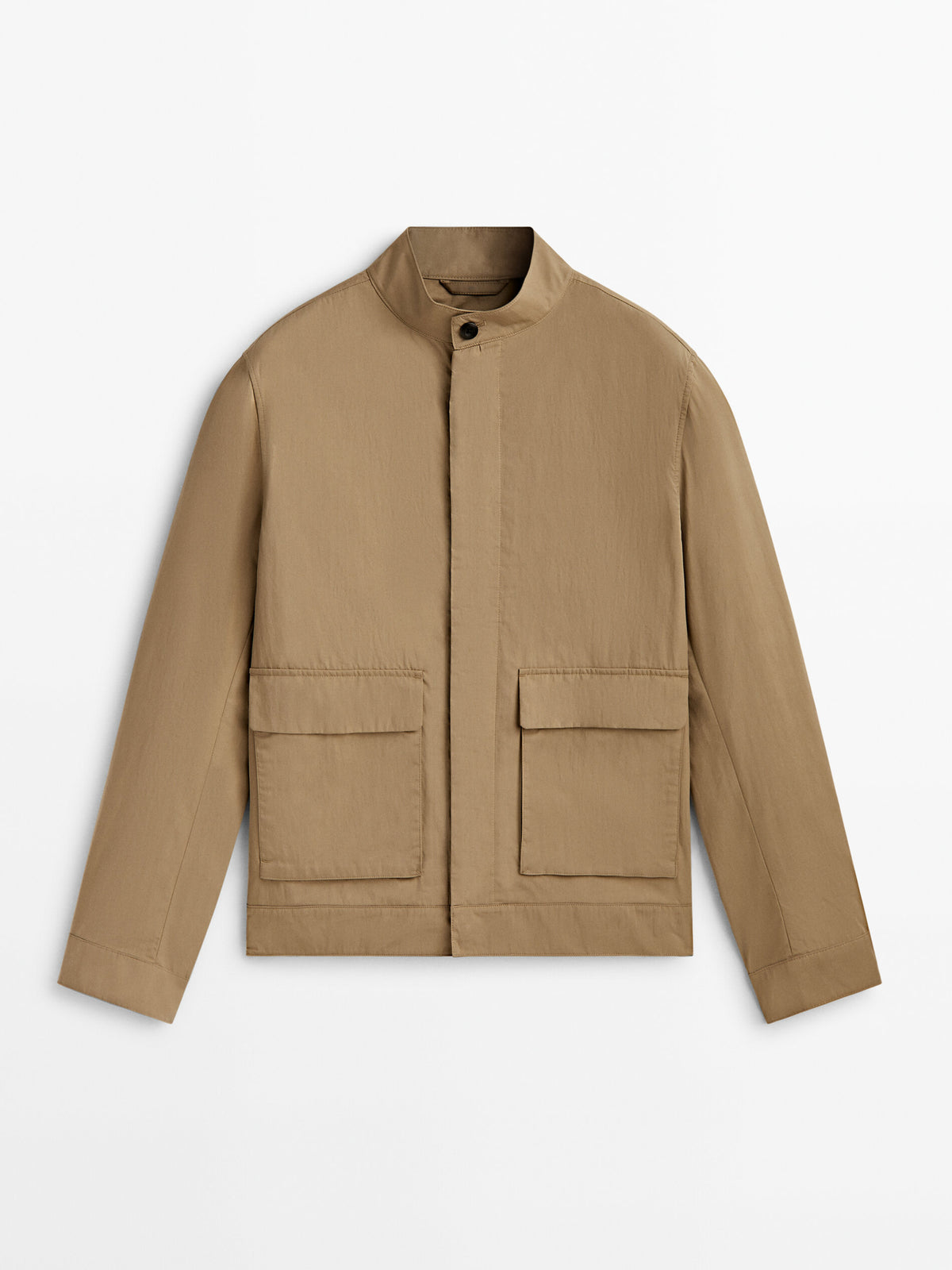Chaqueta cuello mao mezcla algodón - TOSTADO CLARO