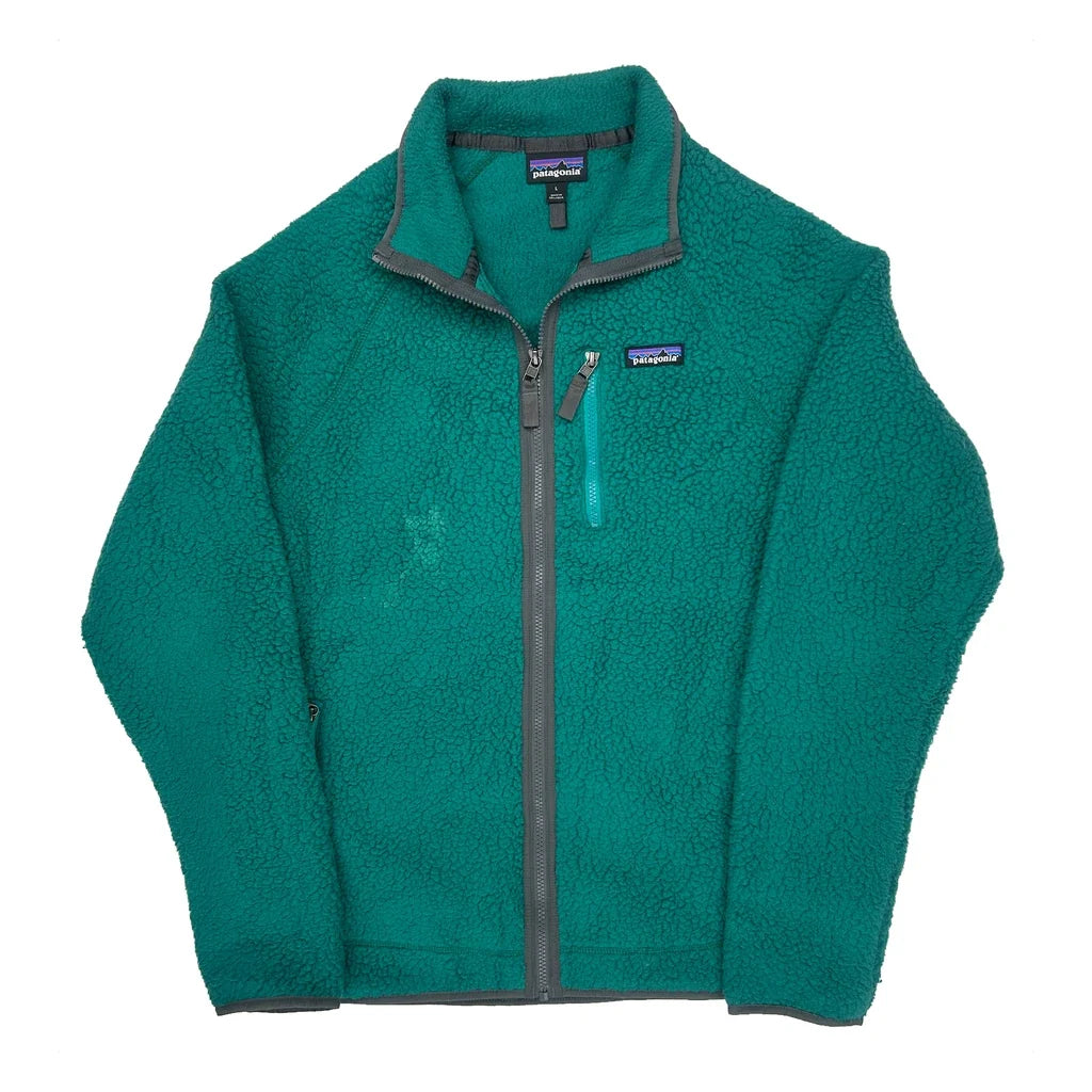 Patagonia Fleece Jacket - Large Green Polyester